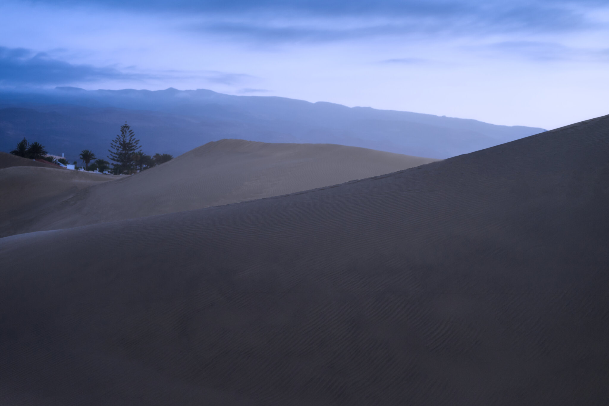 Blue hour over the dunes of Maspalomas, Gran Canaria