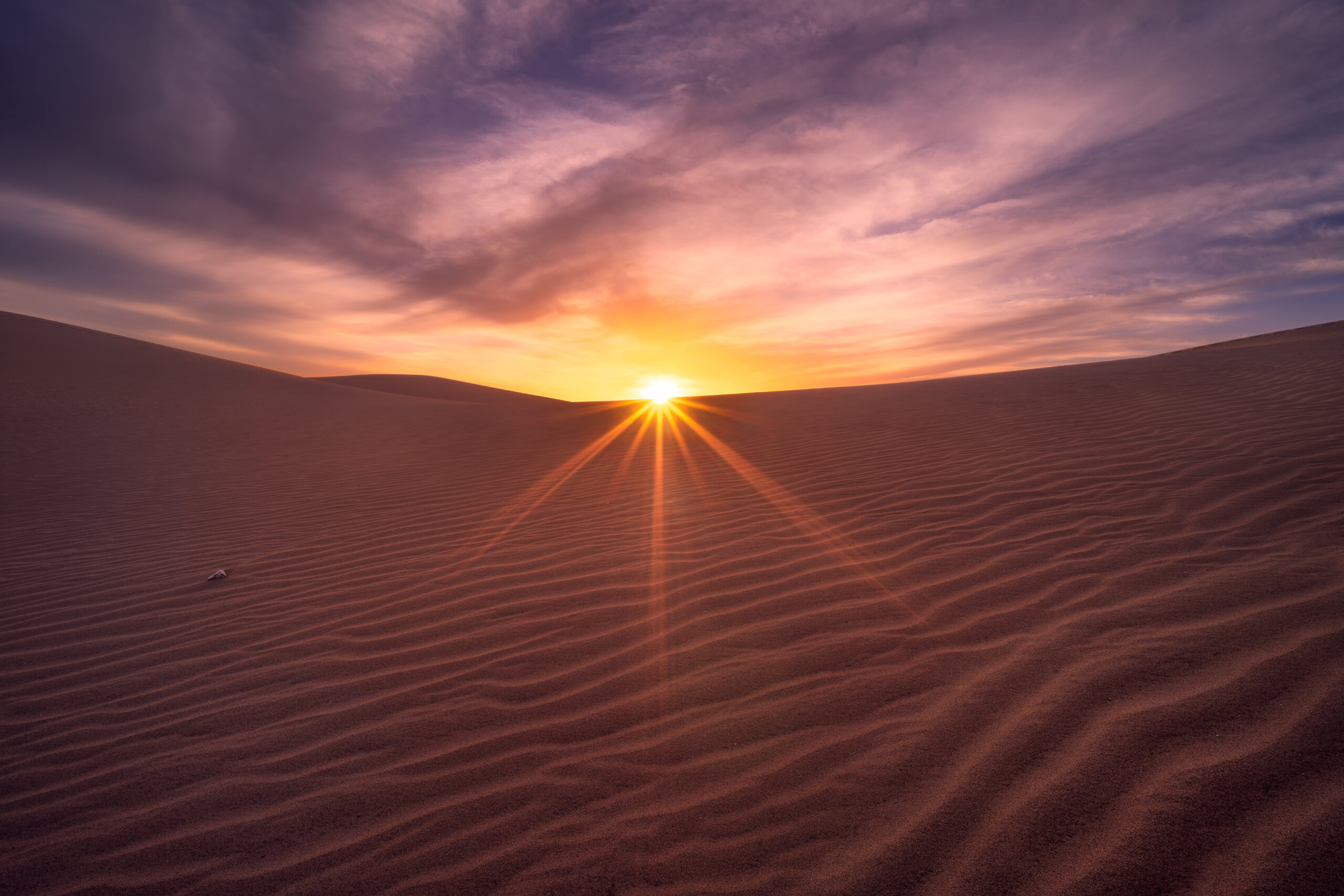 Sunset over the dunes of Maspalomas