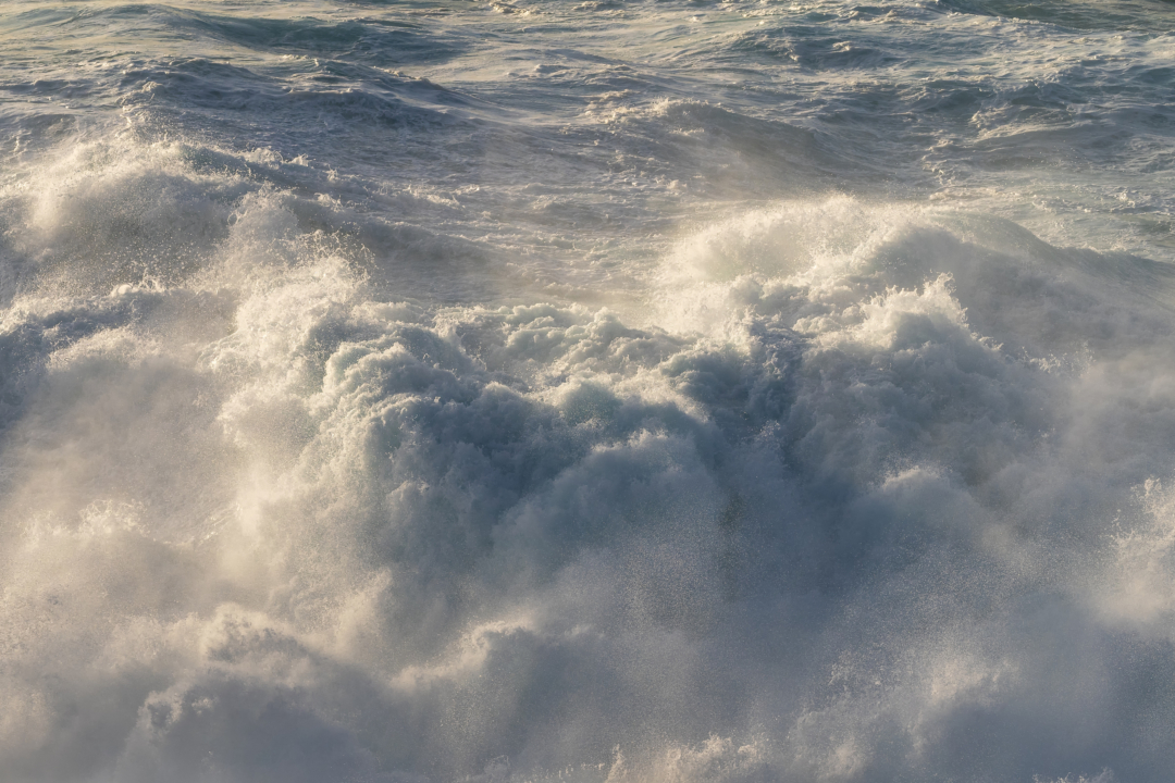 Dramatic waves in Atlantic Ocean in Gran Canaria landscape